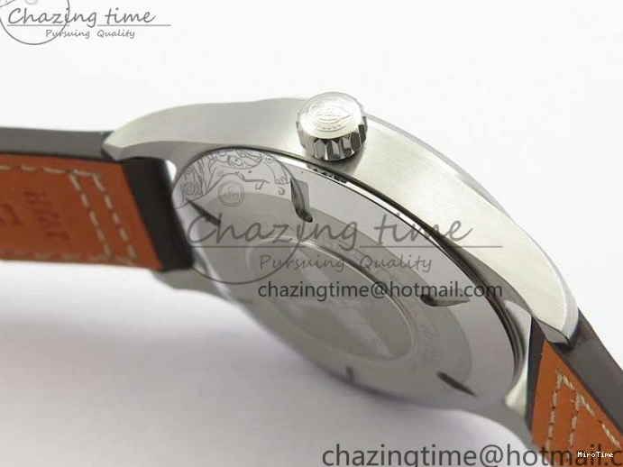 MIROTIME 0303 Original Pilot IW326803 SS MK 1:1 Best Edition Black Dial on Brown Leather Strap MIYOTA 7146